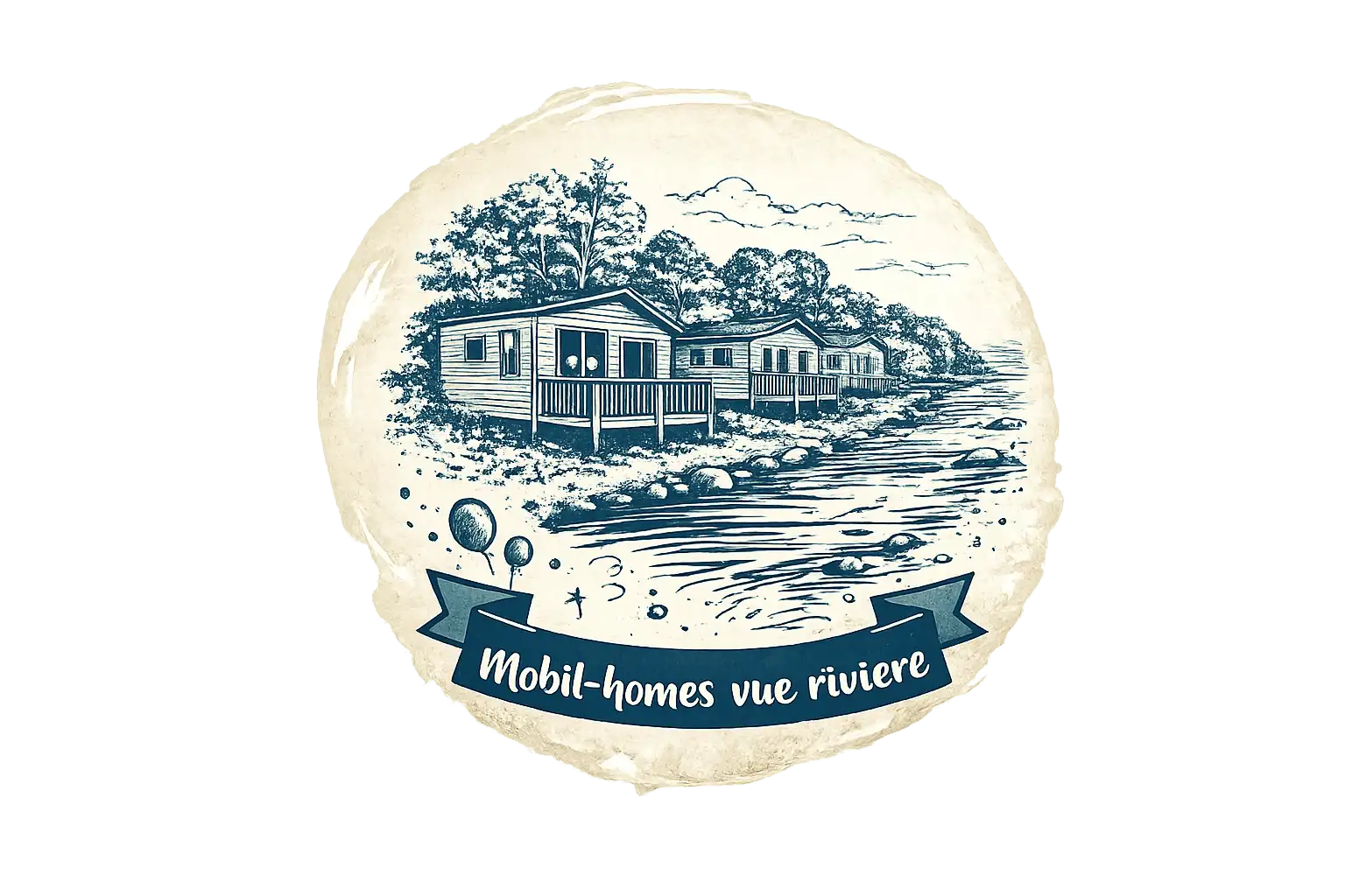mobil-home vue rivière à Anduze